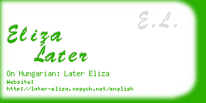 eliza later business card